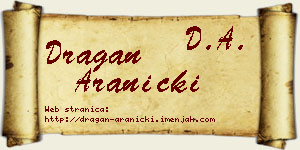 Dragan Aranicki vizit kartica